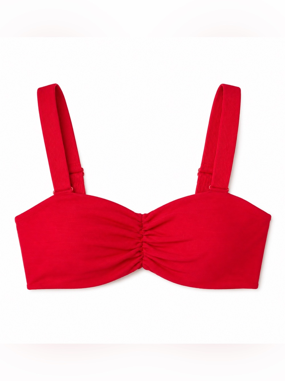 NWOT Ribbed Ruched Bikini Top